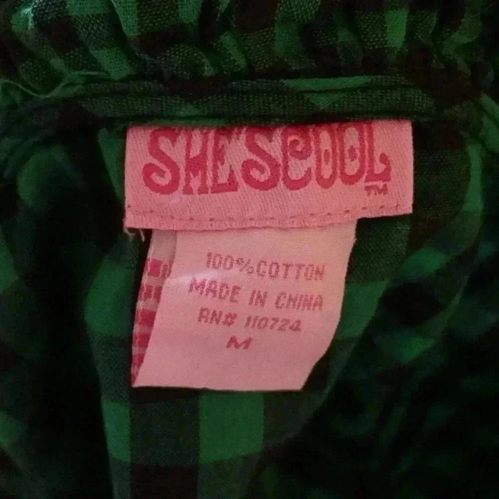 She’s Cool Green & Black Plaid Button Down Dress - Picture 5 of 5
